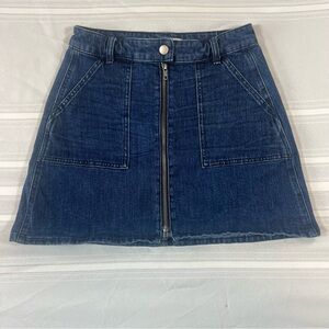 Madewell Front Zip Denim Jean Skirt Size 26